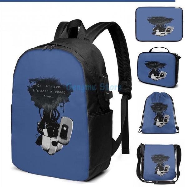 

funny graphic print its been a loooong time usb charge backpack men school bags women bag travel laptop