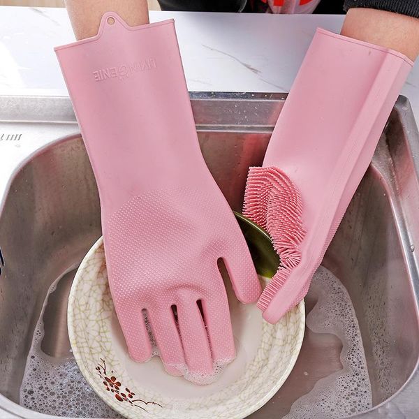 

disposable gloves silicone dishwashing washing dishes brush house kitchen home