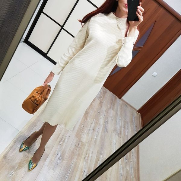 

gigogou oversized long straight women maxi dress autumn winter turtleneck thick warm sweater dresses pullover robe d ete femme, Black;gray
