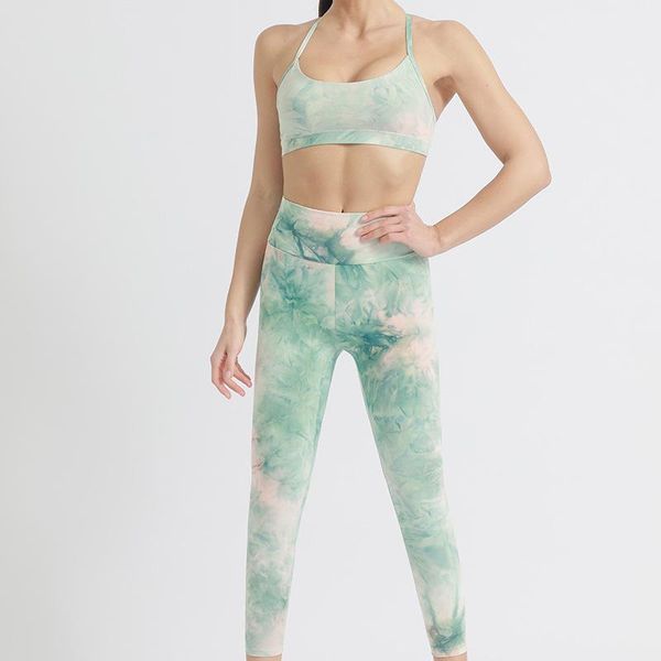 

dyeing printseamless yoga set gym fitness clothing sportswear high waist leggings suit sports bra suits outfit