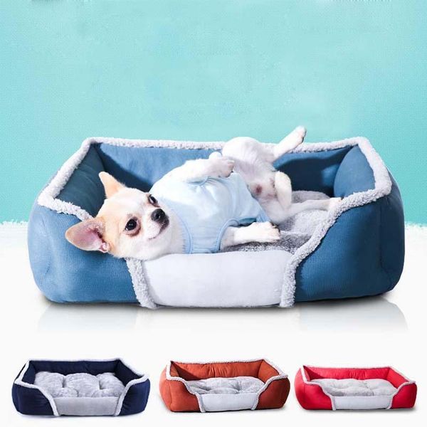 

winter warm dog bed for small medium large dogs pet sofa mat anti slip bottom soft cat mattress house cama perro kennels & pens