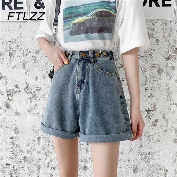 

women streetwear denim shorts summer high waisted jeans biker short pants woman fashion plus size bottoms 210602, White;black