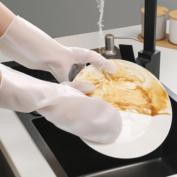 

silicone dishwashing scrubber dish washing gloves multifunction rubber scrub kitchen cleaning household tools work disposable
