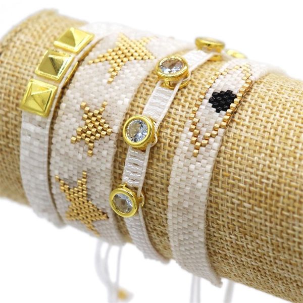 

grapes 2021 bracelets for women mexico pulsera mujer moda miyuki turkish evil eye bracelet femme zircon rivets jewelry handmade, Golden;silver