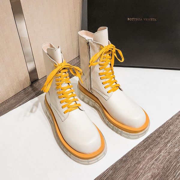 

boots women ankle genuine leather white boors fashion cross strap zipper winter shoes woman platform footwear size 35-40, Black