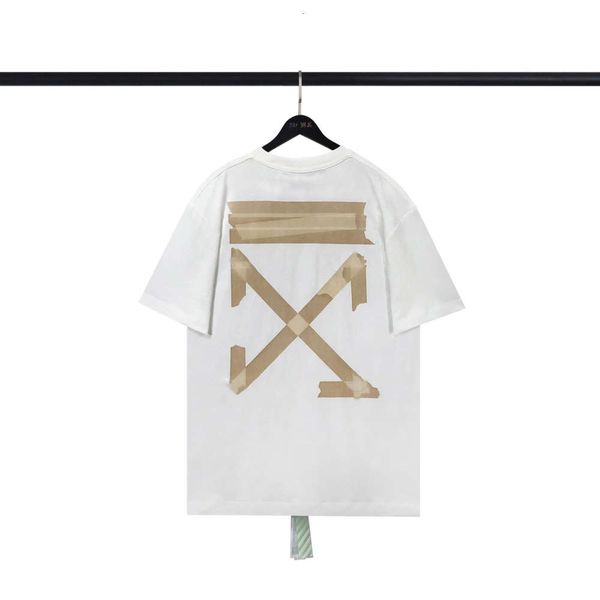 

high-end fashion custom brand short-sleeved t-shirt men and women new rubber strip arrow printing couple outfit, White;black