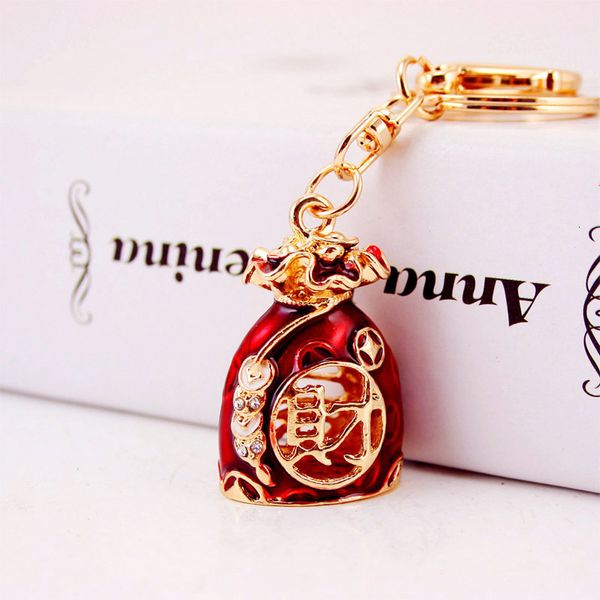 

souvenir creative china wind drop oil craft small gift bag key chain purse accessories metal pendant
