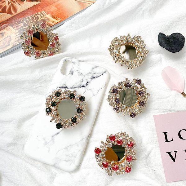 

cell phone mounts & holders diamond-studded mobile airbag bracket mirror lazy universal finger grip stand for all