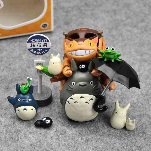 

hayao miyazaki faceless man chinchilla bus / black cat folding toys layers of dolls children's gifts