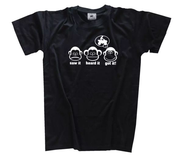 

los tres monos - sierra it - oÃ­do tengo it quad camiseta s-xxxl, White;black
