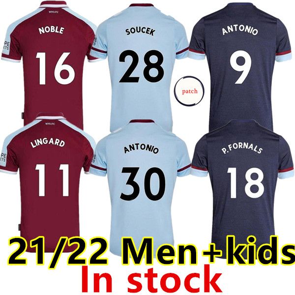 

21 22 west soccer jersey 2021 2022 lingard noble ham anderson united rice football shirt men + kids kit 125 years 125th anniversary, Black;yellow