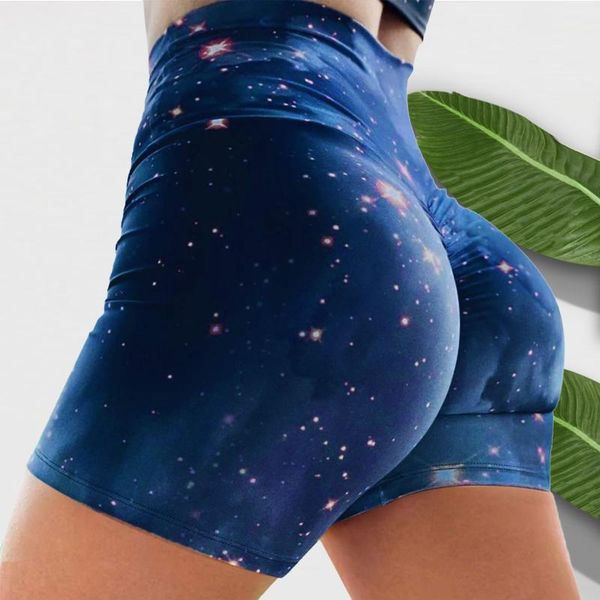

starry sky print yoga shorts pant women gym high waist lifting push up tight sports leggings jogging running #p3 outfit