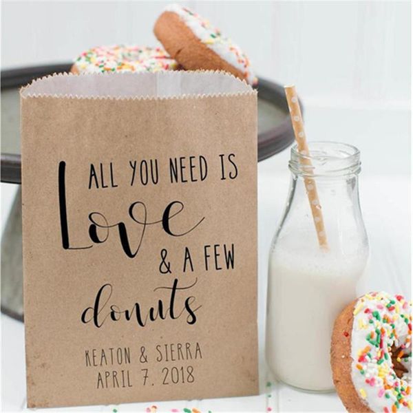 

gift wrap custom donut favor bag - wedding bags donuts -wedding doughnut treat bakery