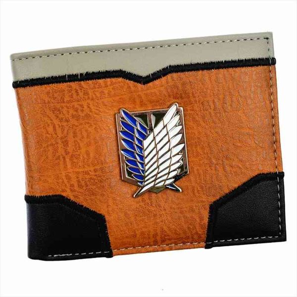 

cool design attack on titan wallet mens short purse with p holder, Red;black