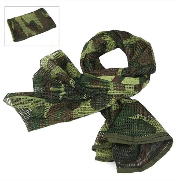 

cycling caps & masks outdoor military camouflage tactical mesh scarf sniper face veil cotton scarves hunting multi purpose hiking, Black