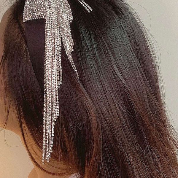 

romantic sushui bangs diamond headband wide brim personality headband headdress, Silver