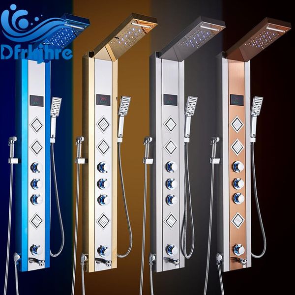 

stainless steel shower panel colorful massage system jets body hand tub spout bathroom sets