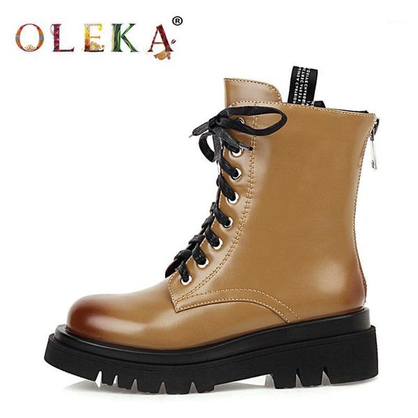 

boots oleka mid-calf winter for women platform riband round toe leisure style motorcycle warm short plush1, Black