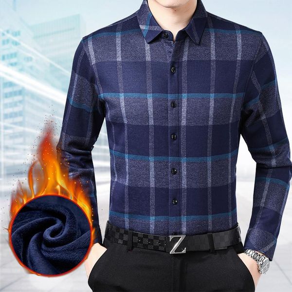 

men's casual shirts 2021 year shirt men cotton liner outerwear plaid thick wool autumn winter christmas, White;black