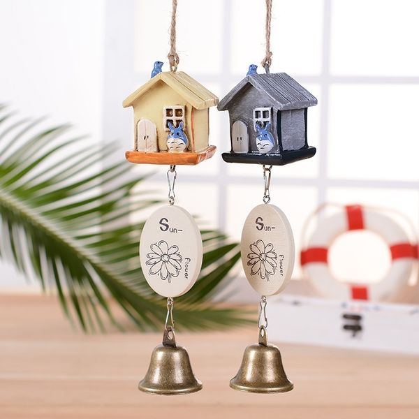 

japan and south korea creative cat wind chime japanese cartoon pendant small wooden house bell pendant