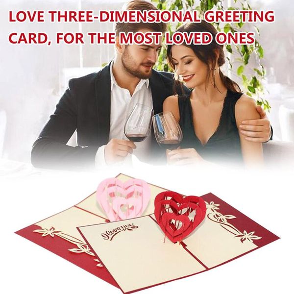 

1pcs 3d eject greeting cards with envelope laser cut post card for birthday christmas valentine' day party wedding decoration