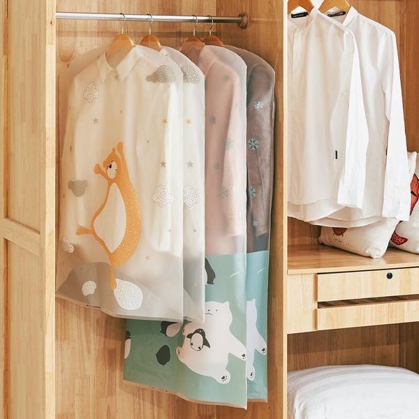 

clothing & wardrobe storage dustproof cloth cover bags clothes protector hanging garment dress suit coat dust transparent pouch