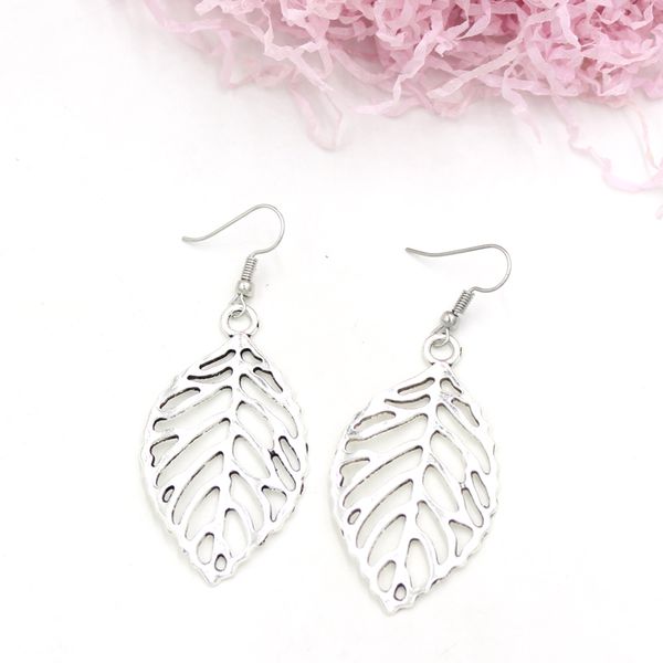 

wholesale fashion dangle earring large leaf earrings for women girl friends music lover gifts jewelry pendientes, Silver