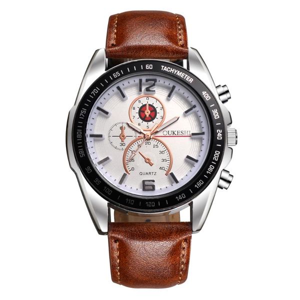 

wristwatches 2021 fashion quartz watch men analog waterproof leather strap stainless steel case clock relogio masculino saat, Slivery;brown