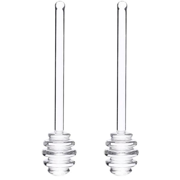 

spoons 2pcs glass stirring stick coffee jam sticks honey dippers