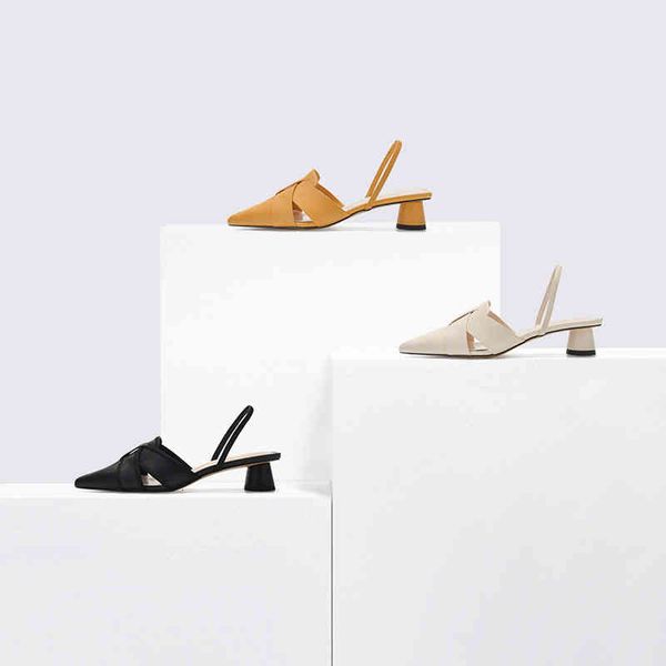 

dress shoes verão sandálias femininas apontadas de salto grosso cruz com decorativa apontou médio único sapatos femininos volta impressão oc, Black