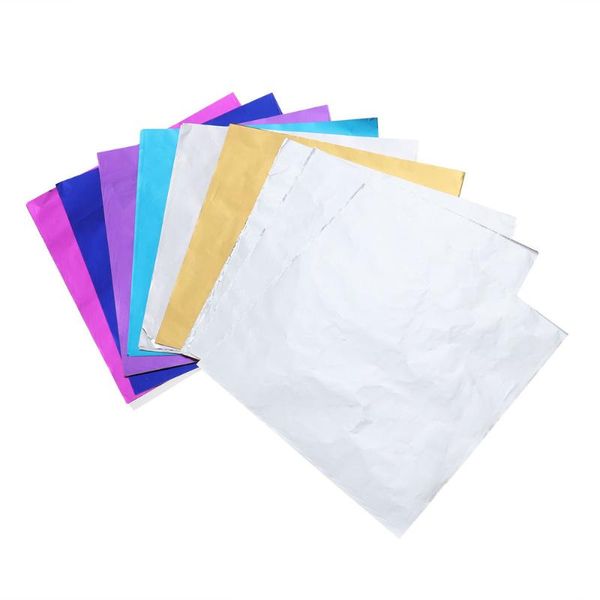 

gift wrap 200pcs aluminium foil paper wrapping package for packaging chocolate candy bath bombs(mixed color)