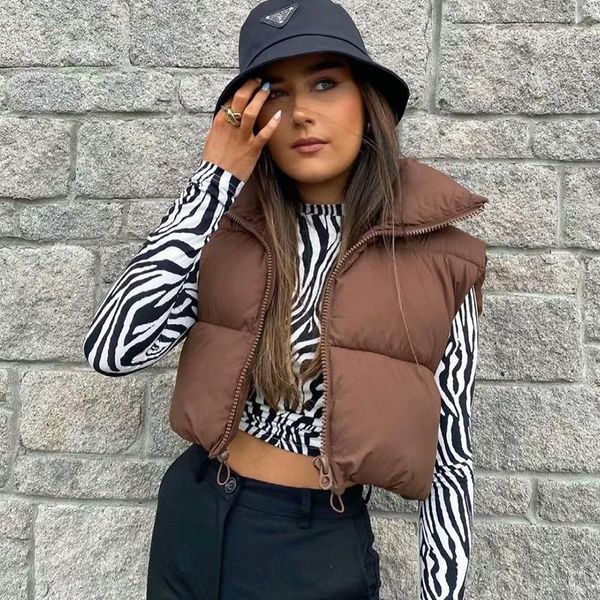 

women's vests product autumn and winter ladies thickened cotton padded vest jacket casual warm outer wear, Black;white