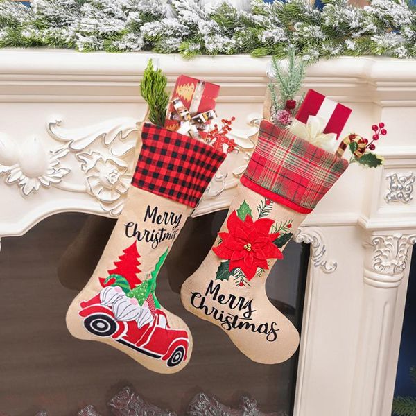

christmas decorations decoration red and black lattice car flowers stockings gift bag candy products
