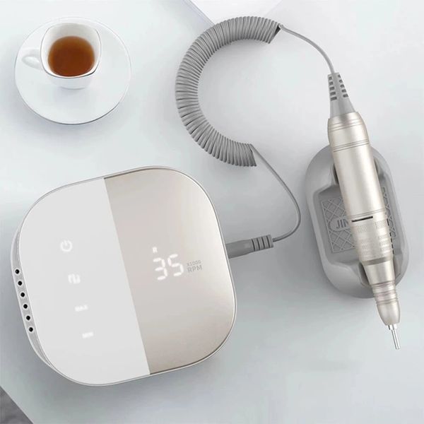 

35000 rpm electric nail file nail drill hd display metal manicre machine for nail art equipment - eu standard grey, Silver