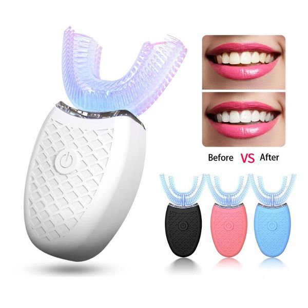 

intelligent automatic sonic 360 degree electric toothbrush u type tooth brush usb charging whitening blue light smart