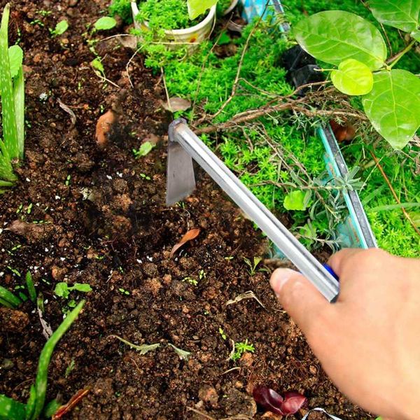 

2pcs small gardening hoe steel handheld hoeing farm tools for garden (white) watering equipments