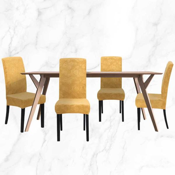 

chair covers jacquard cover spandex dining room removable pattern elastic washable thick stretch seat 1/2/4/6pcs