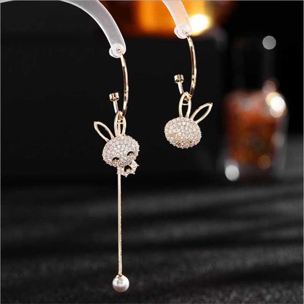 

hoop & huggie ly fashion jewelry cute elegant women earrings asymmetric aminal sliver ear drops, Golden;silver