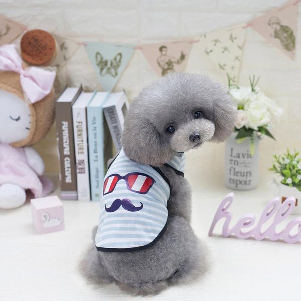 

dog apparel pet vest beard pattern cute small puppy cat clothing spring and summer breathable teddy cotton clothes puppies
