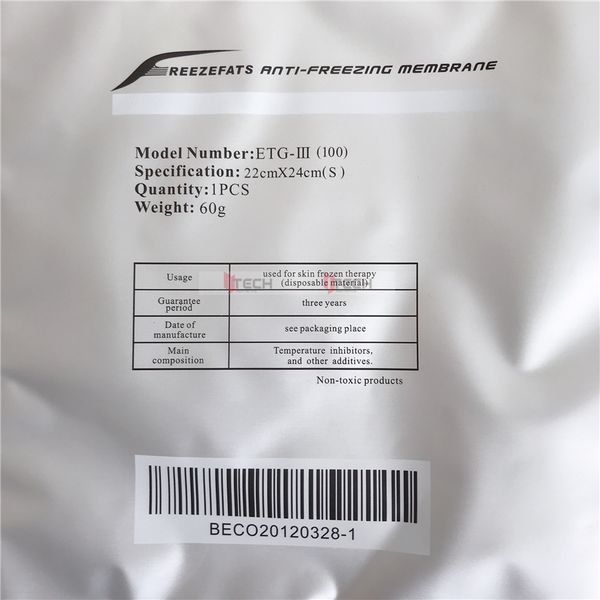 

etg-iii cryo antie pads/antie membranes for cryo e fat cryolipolysis