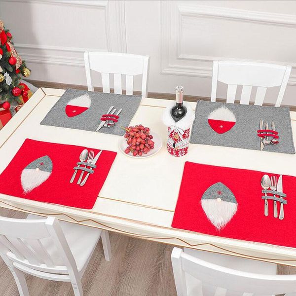 

fashionable christmas table mat home party decorations red mats & pads