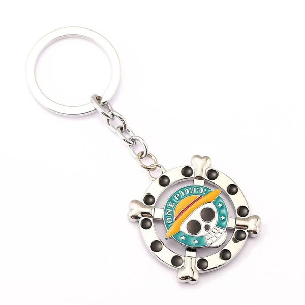 

keychains 10/pcs one piece keychain rotatable luffy key ring holder gift chaveiro car chain pendant anime jewelry souvenir ys11490, Silver