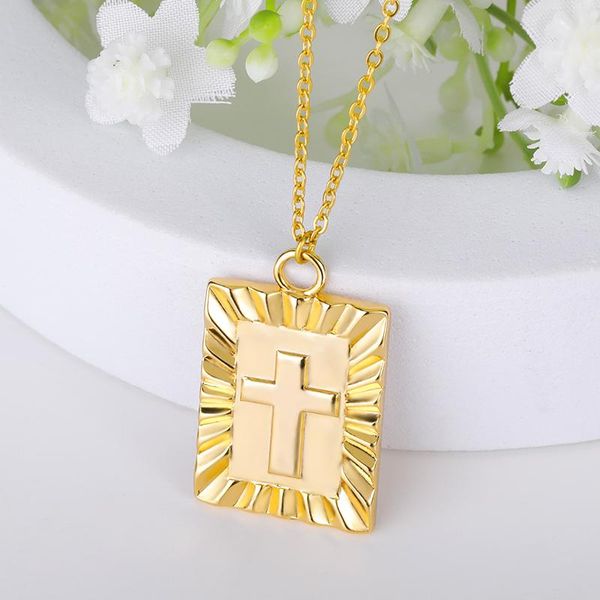 

chokers vintage gothic pendants cross necklaces cool street style for men women punk square geometric necklace party gifts, Golden;silver