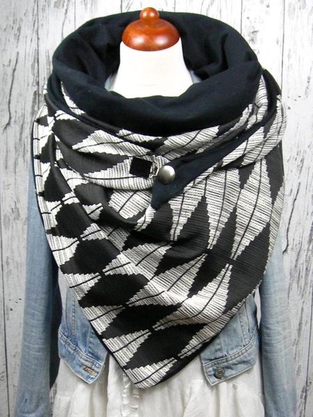 

scarves 2021 fashion autumn and winter knitted ladies scarf plaid warm cashmere button shawl simple, Blue;gray