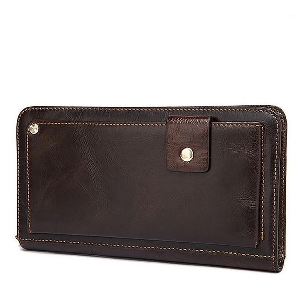 

wallets vintage men's long wallet men genuine leather clutch purses layer cowhide coin purse male cards holder money bag1, Red;black