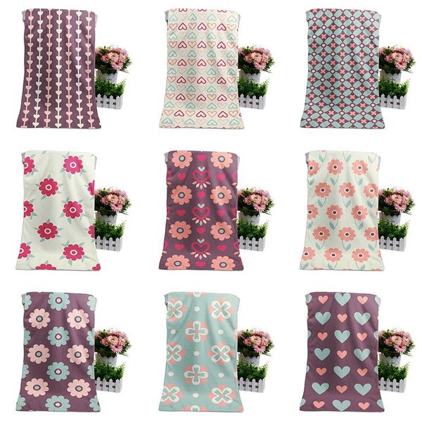 

towel 50x100cm/ 70x140cm/ 80x160cm vivid flower heart microfiber bath beach