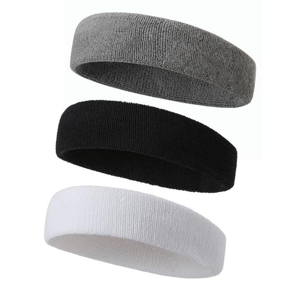 

sweatband sweatbands cotton sports headbands terry cloth moisture wicking athletic basketball headband women men adults, Yellow;black