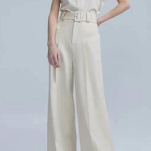 

women's pants & capris women high waist trousers simple straight autumn 2021 ladies zipper long, Black;white