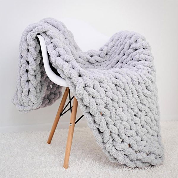 

blankets wool knitted blanket winter thick yarn bulky knitting handmade large big sofa bed