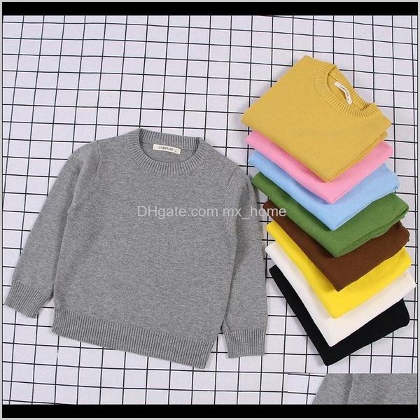 

clothing baby maternity drop delivery 2021 boys girls solid sweaters soft o neck autumn spring childrens sweater baby girl clothes cotton kn, Blue